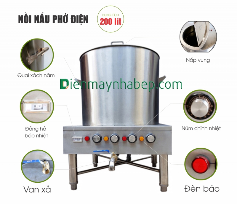 Nồi nấu phở điện 200L