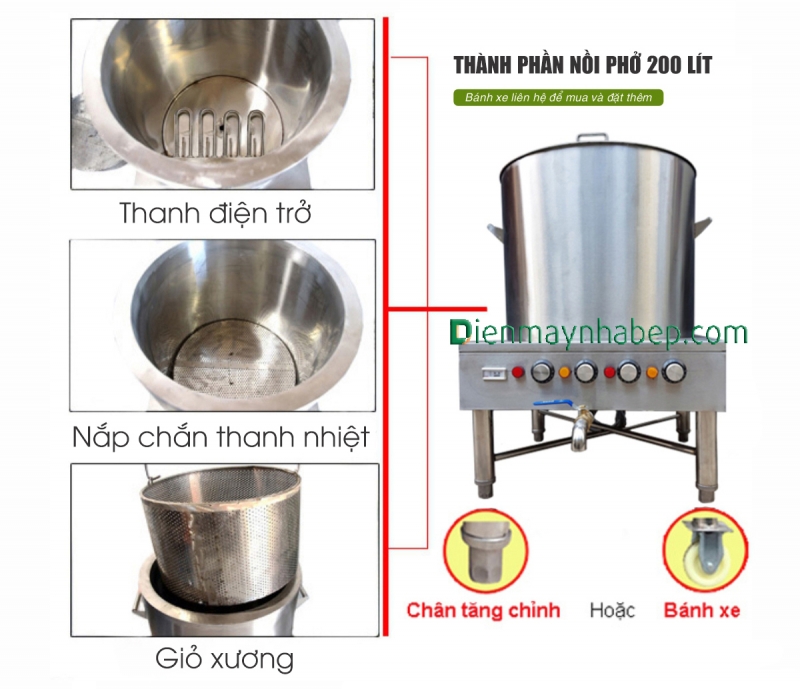 Nồi nấu phở điện 200L