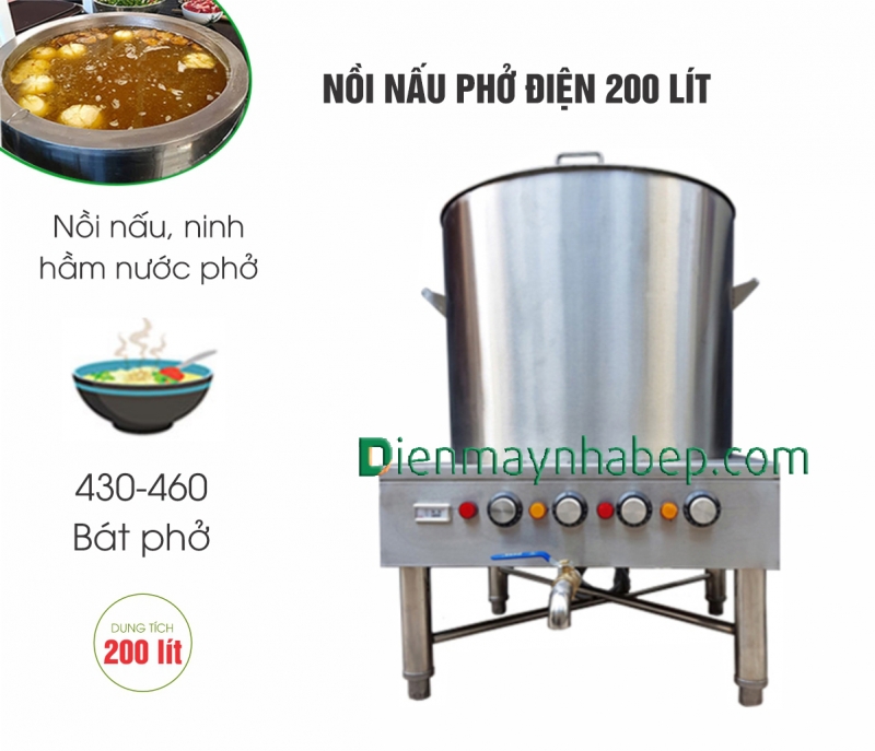 Nồi nấu phở điện 200L