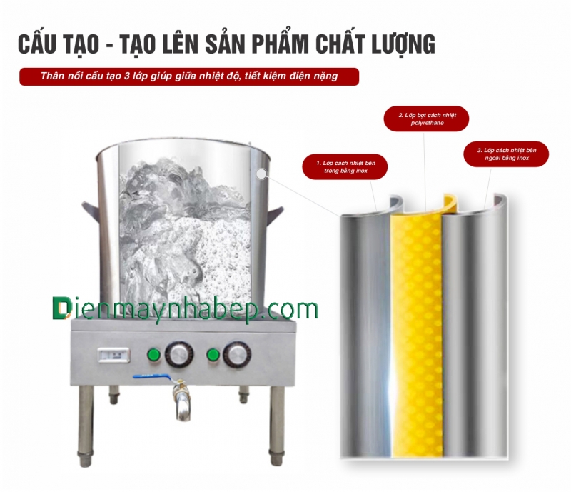 Nồi nấu phở điện 100L