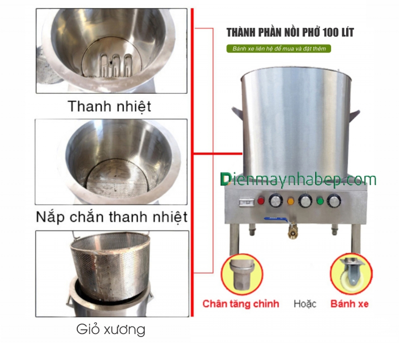 Nồi nấu phở điện 100L