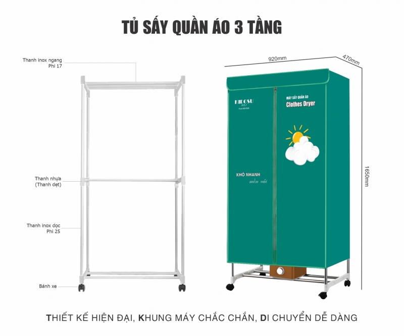 Tủ Sấy Quần Áo Kidosu KD-CD26