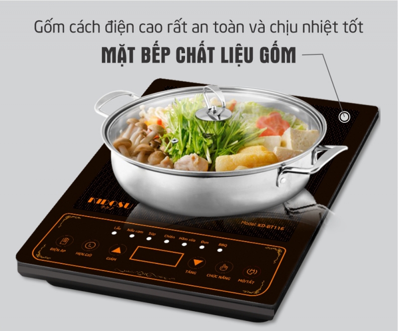 Mặt gốm sứ của bếp từ đơn cao cấp