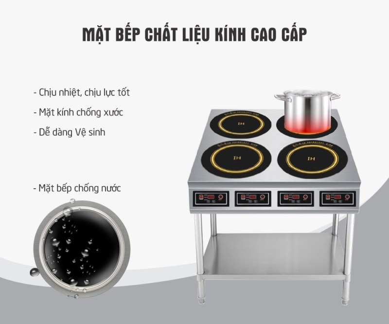 Bếp Âu 4 Vùng Nấu Phẳng Điện Từ 3Kw