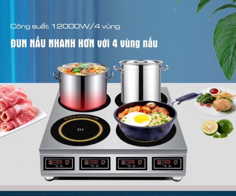 Bếp Âu 4 Vùng Nấu Phẳng Điện Từ 3Kw