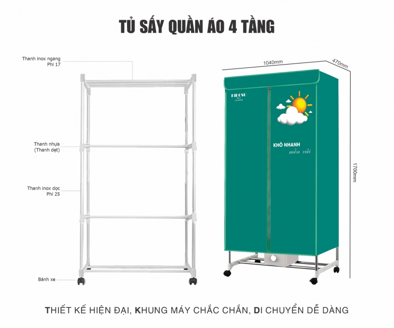 Tủ Sấy Quần Áo Kidosu KD-CD28