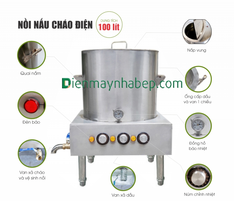 Nồi nấu cháo điện 100L