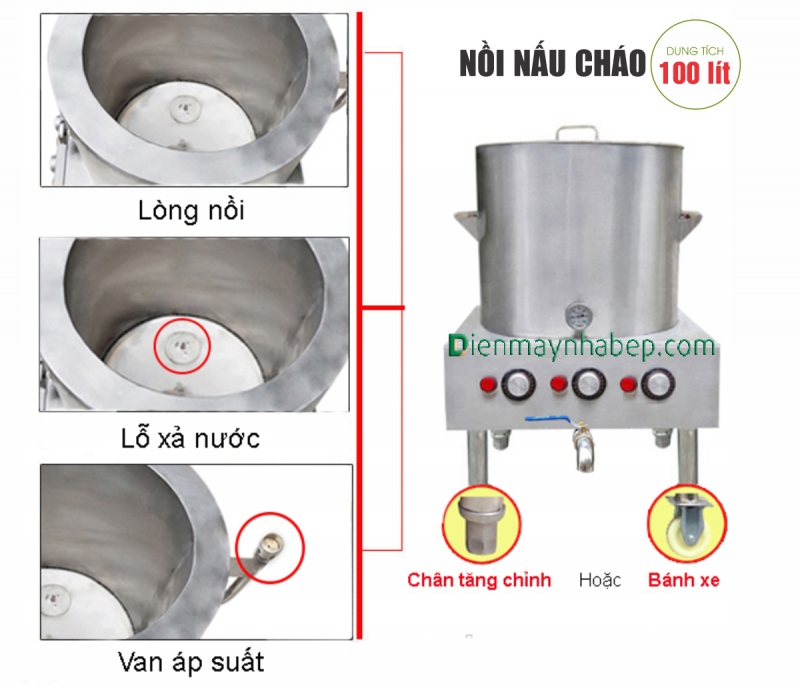 Nồi nấu cháo điện 100L