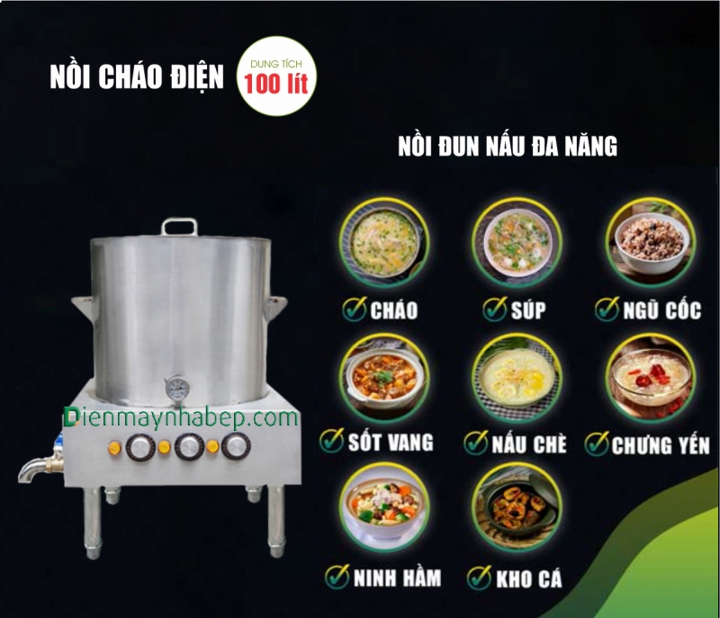 Nồi nấu cháo điện 100L