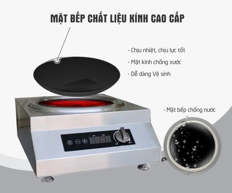 Bếp Từ Công Nghiệp 3,5Kw Mặt Lõm