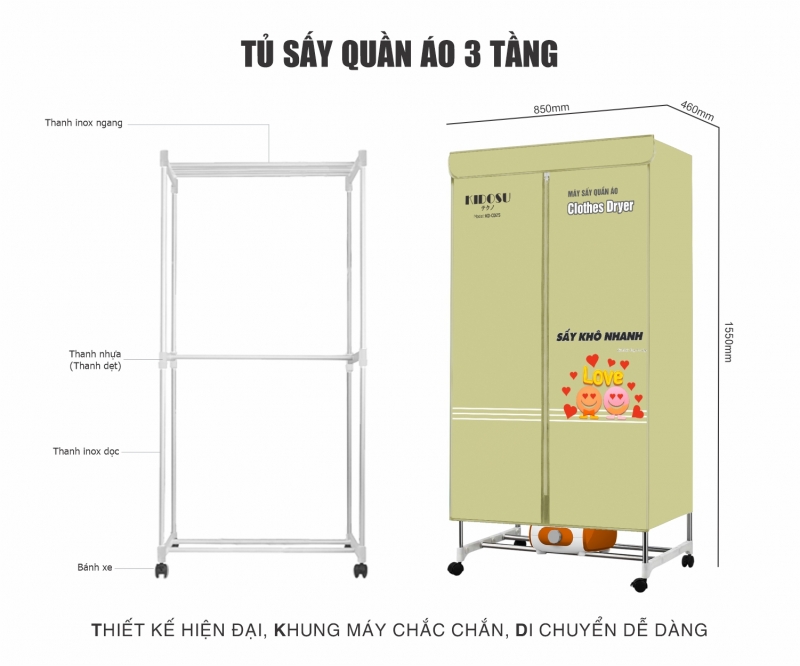 Tủ Sấy Quần Áo Kidosu KD-CD25