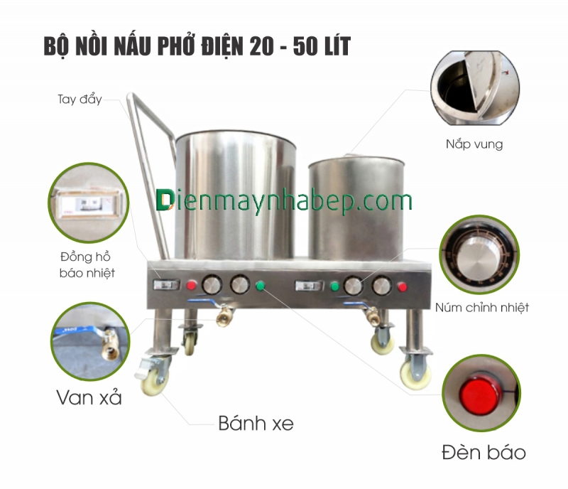 Bộ nồi phở điện 20L - 50L