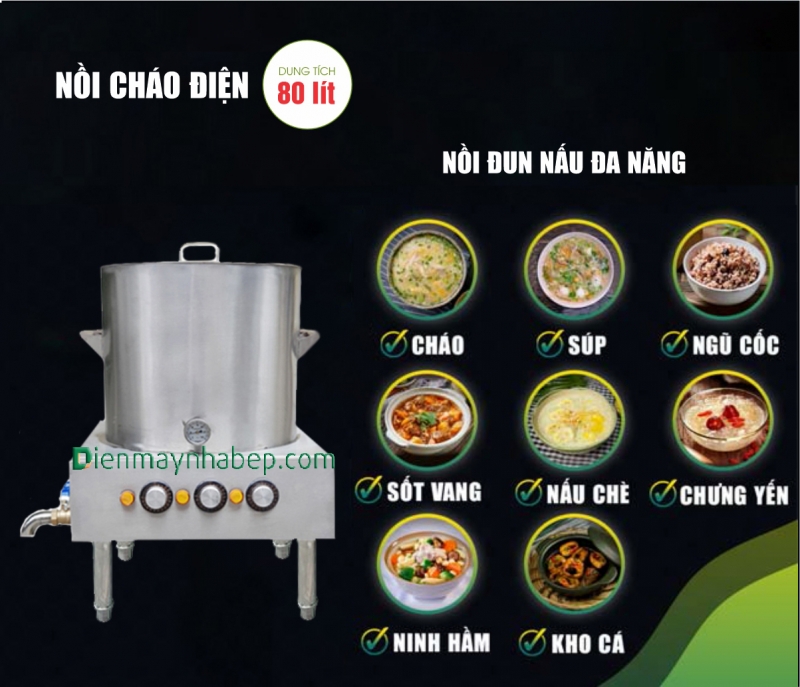 Nồi nấu cháo điện 80L