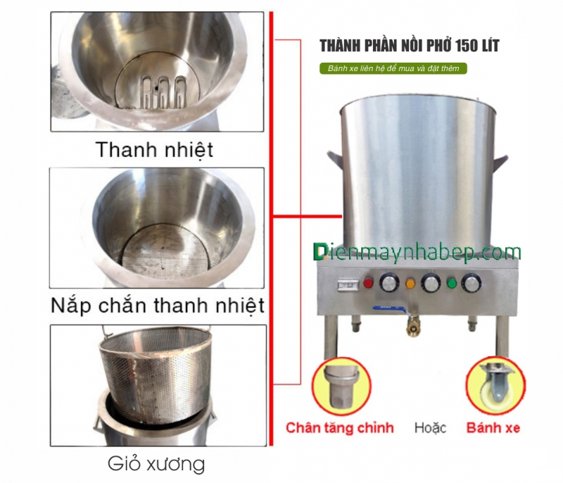 Nồi nấu phở điện 150L