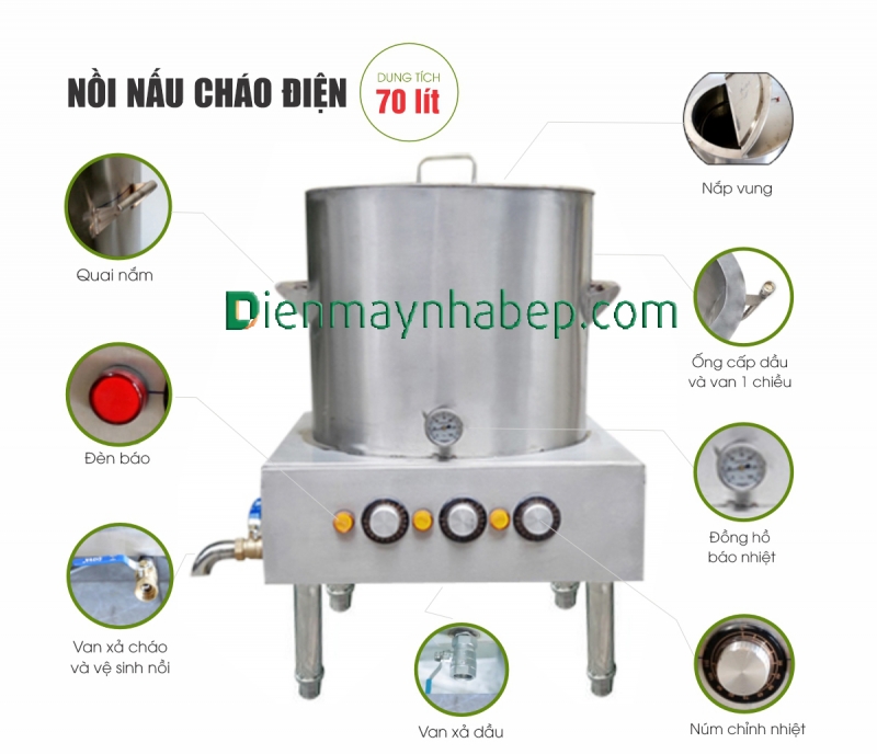 Nồi nấu cháo điện 70L