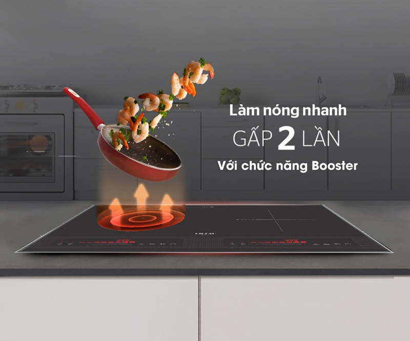 chức năng nấu nhanh Booster của bếp từ đôi