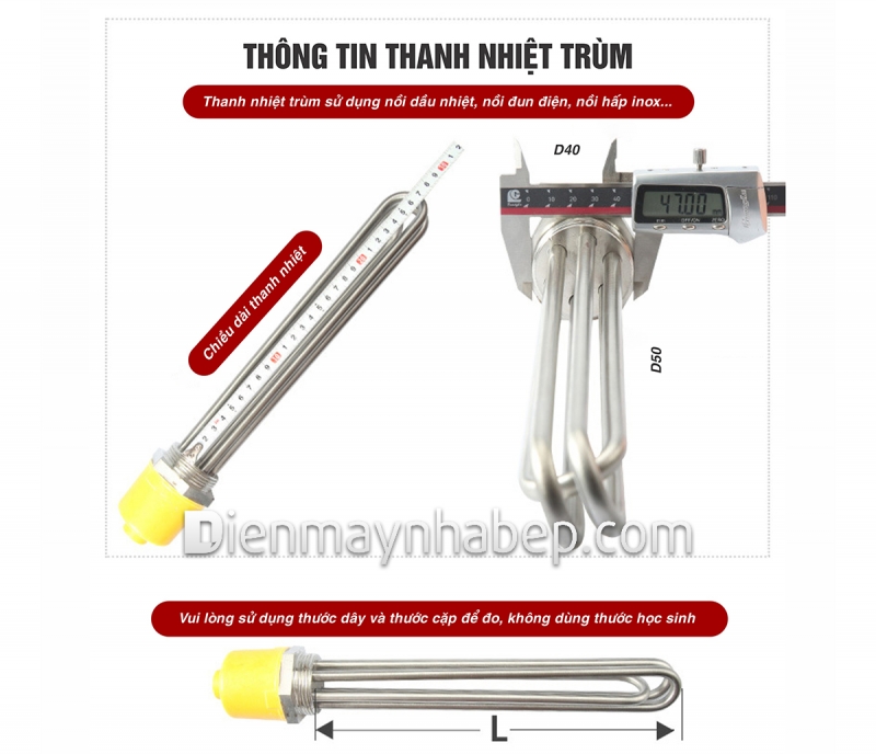 Thanh Điện Trở Trùm 12Kw Nồi Hơi Điện