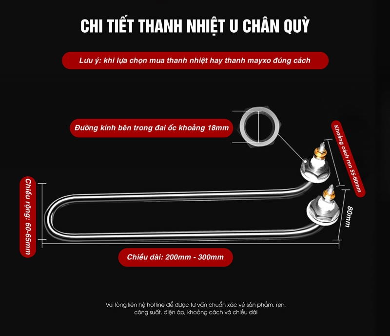 Thanh Điện Trở 3Kw Chân Quỳ