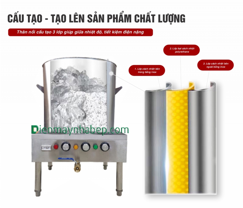 Nồi nấu phở điện 80L