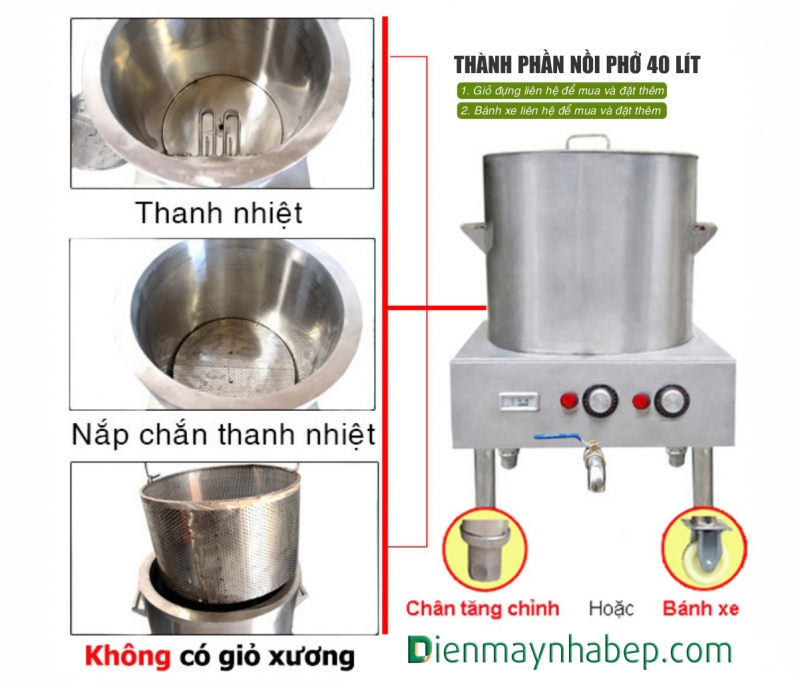 Nồi nấu phở điện 40L