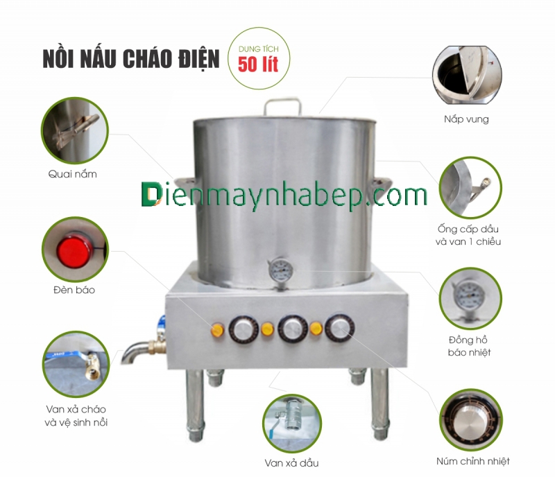 Nồi nấu cháo điện 50L