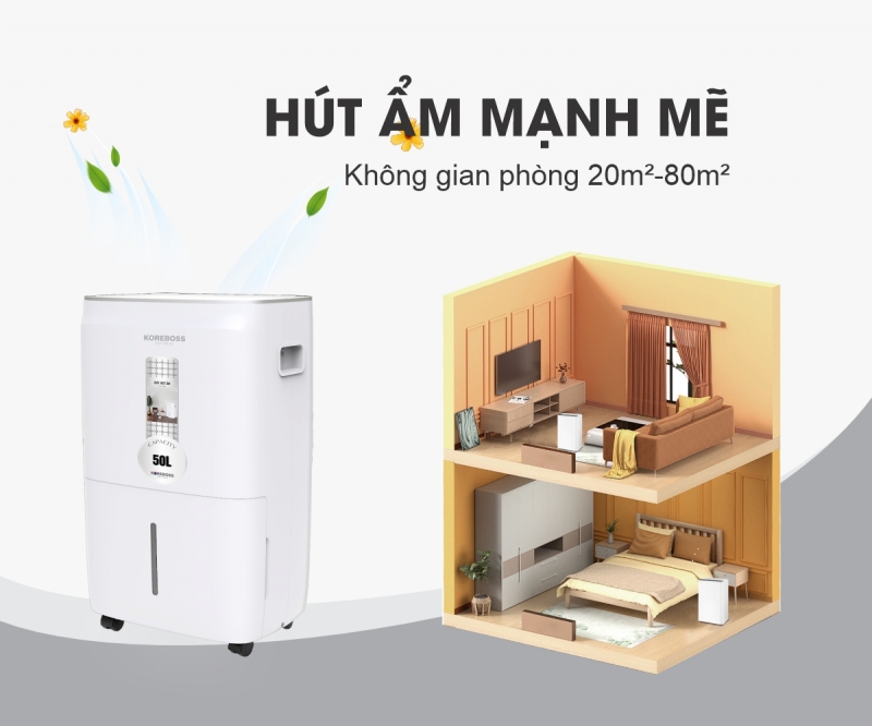 Máy hút ẩm 50 lít Koreboss KR-R50L