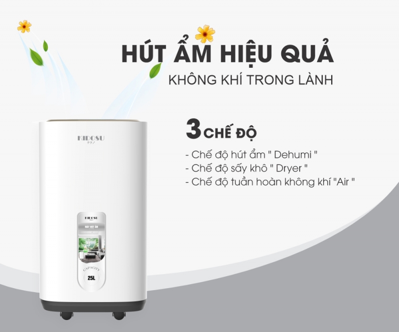 Máy hút ẩm 25 lít Kidosu KD-D26L