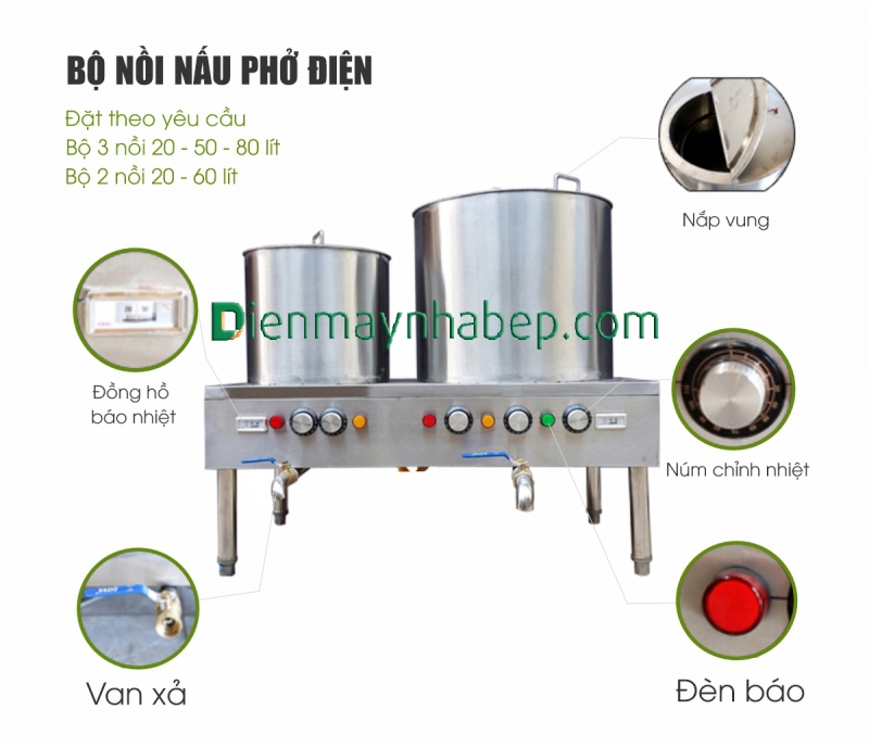 Bộ nồi phở điện 20L - 60L